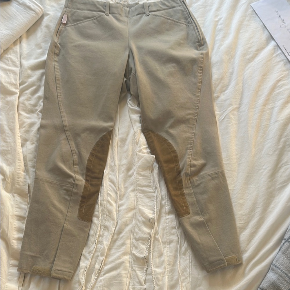 Tan Riding Pants with Knee Patches
